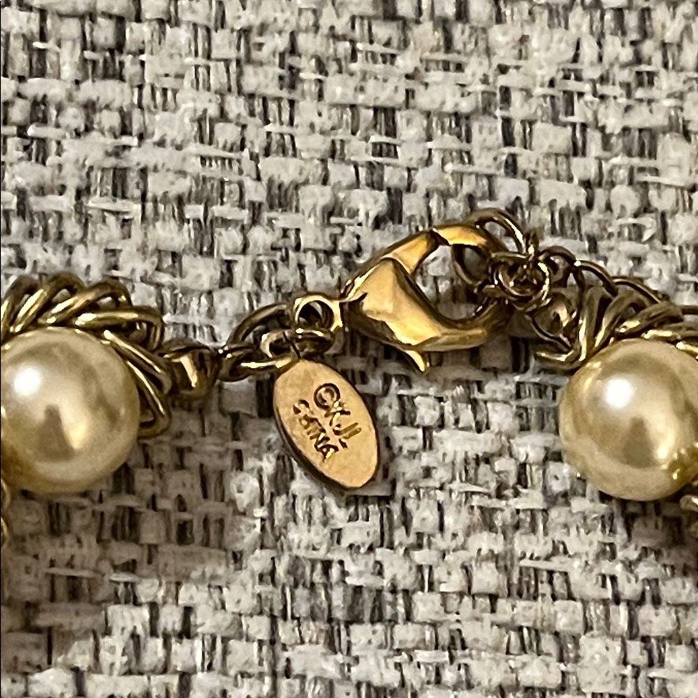 Kenneth Jay Lane Kjl Gold Tone And Faux Pearl Nec… - image 4